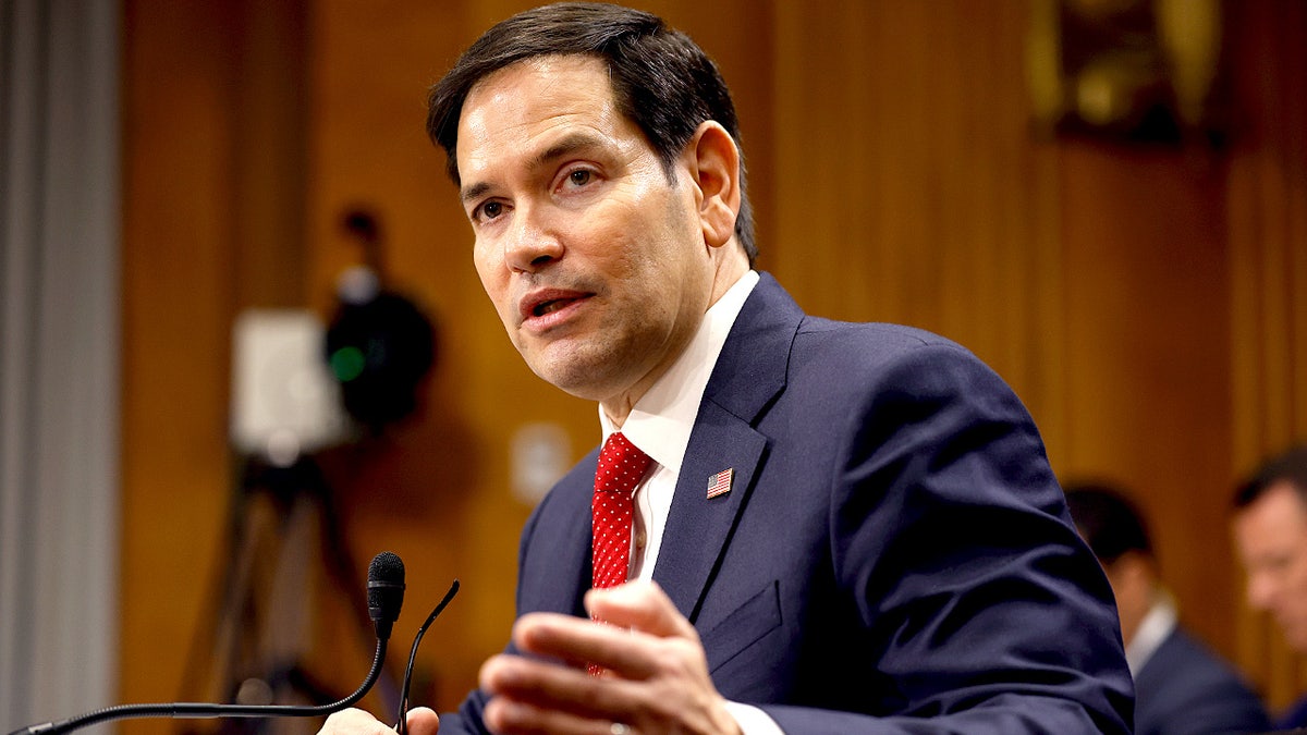 Sen. Marco Rubio testifies during his confirmation hearing for Secretary of State at the U.S. Capitol, January 15, 2025, in Washington, D.C.