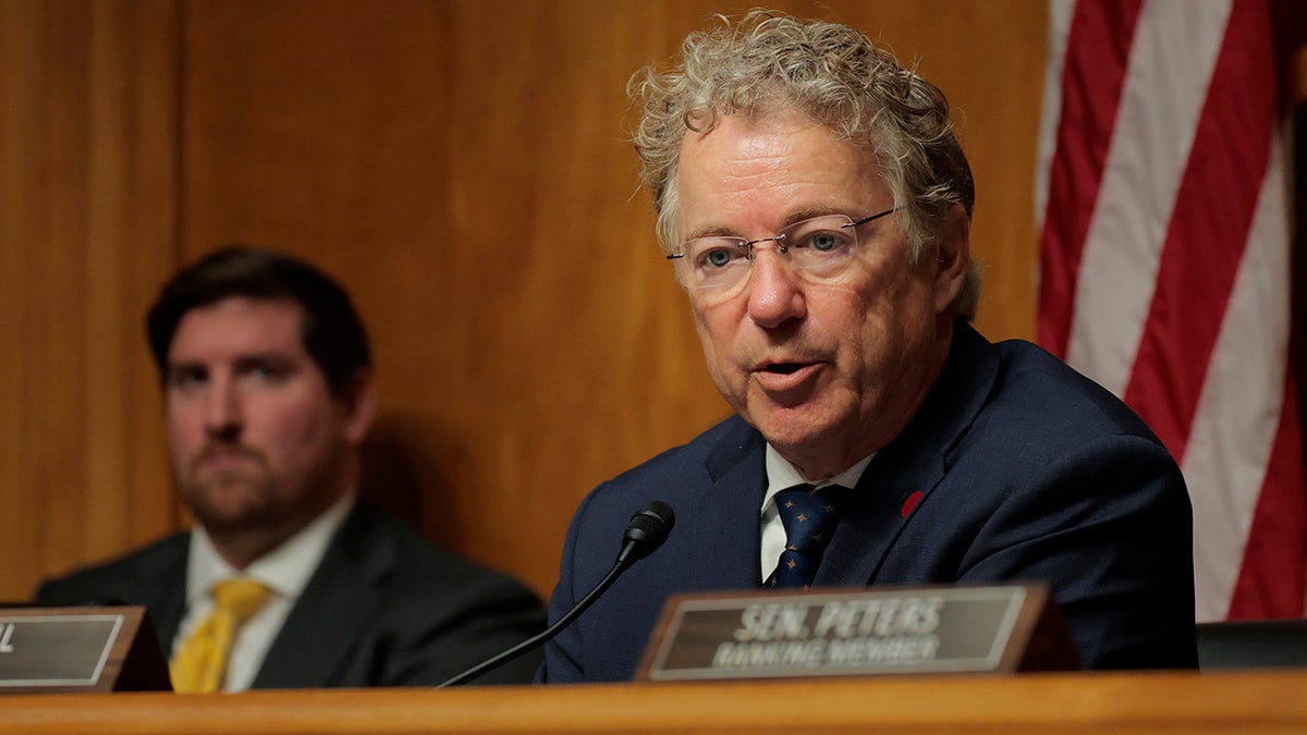 Sen. Rand Paul speaks during hearing
