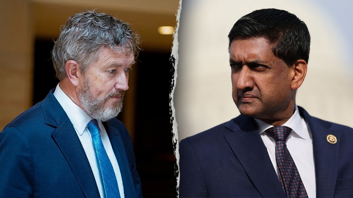 Split image of Reps. Thomas Massie and Ro Khanna