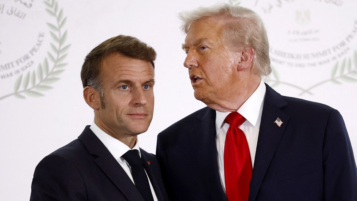 Trump and Macron chatting