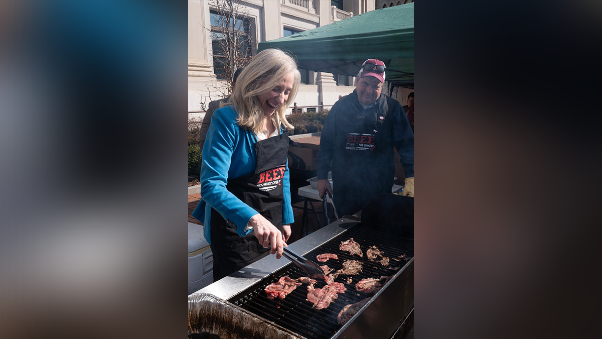 Abigail Spanberger grilling