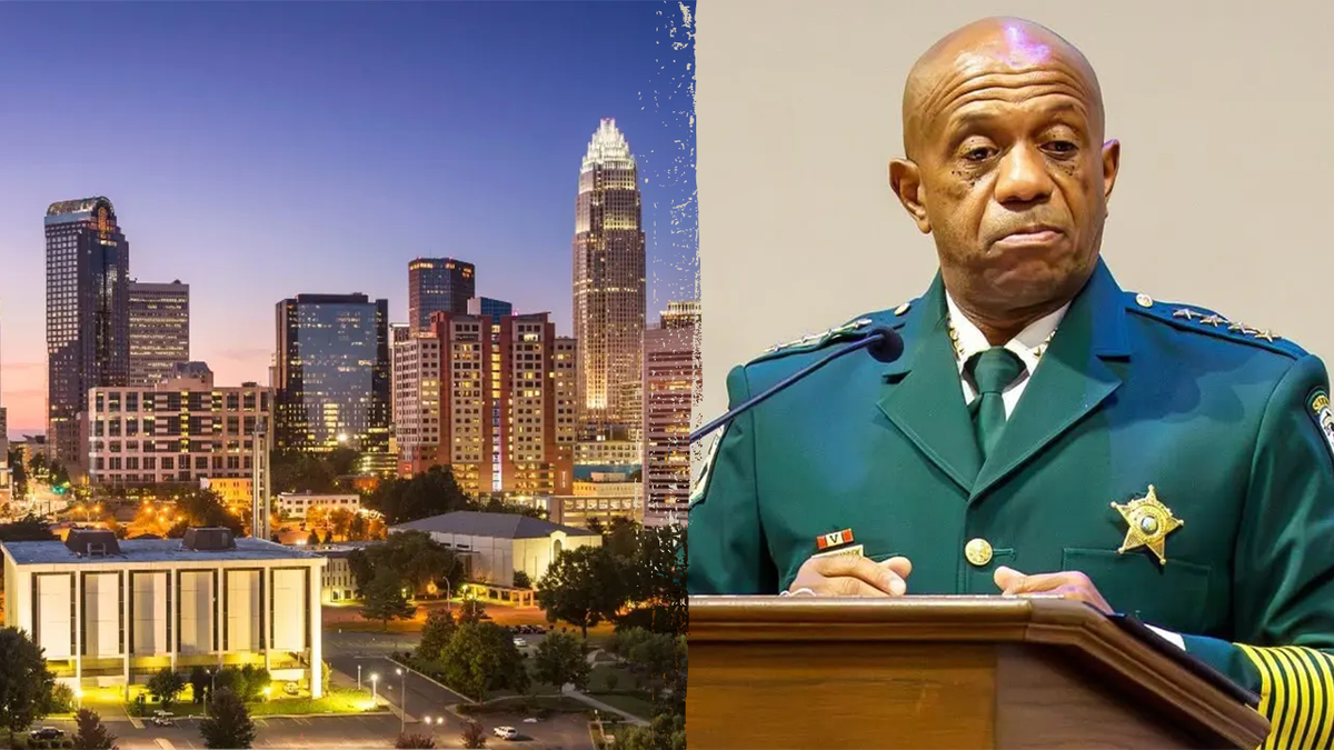 Charlotte city skyline aside from Mecklenburg County Sheriff Garry McFadden