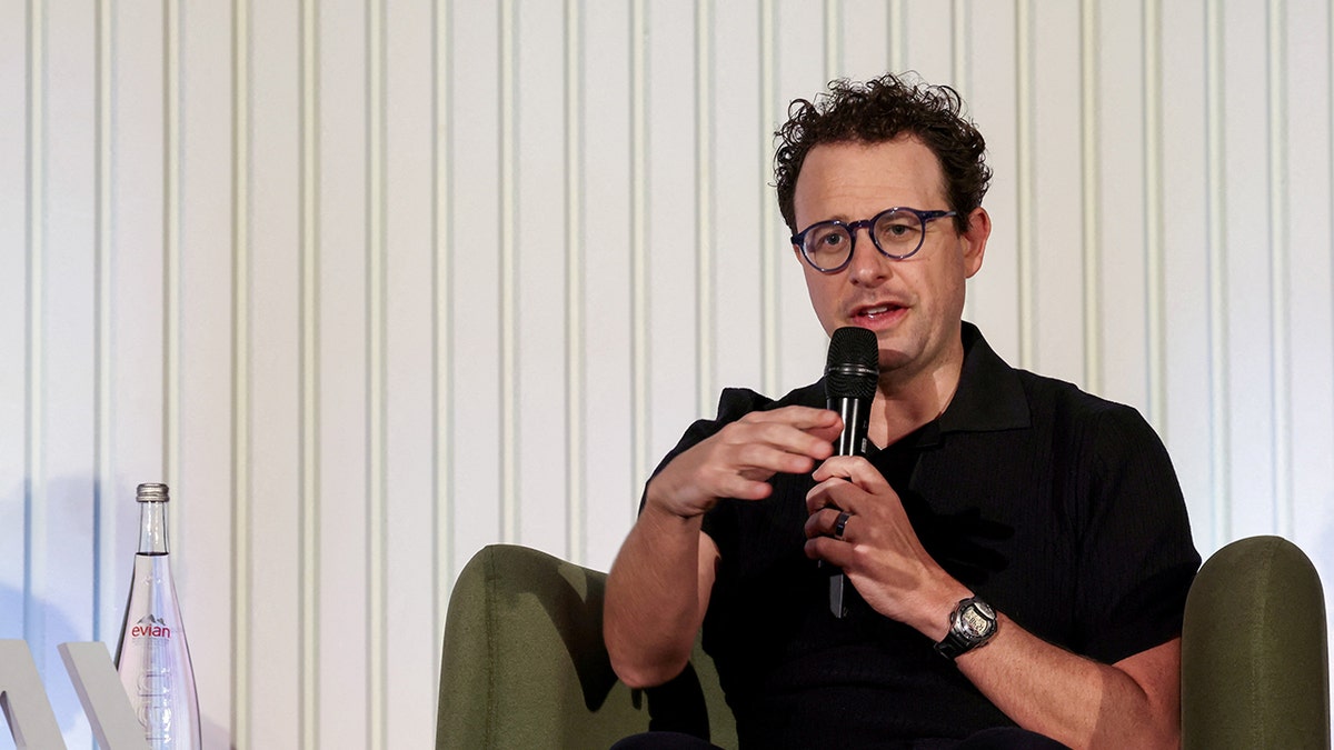 Dario Amodei, CEO of Anthropic, speaks during the Anthropic Builder Summit in Bengaluru, India, February 16, 2026.