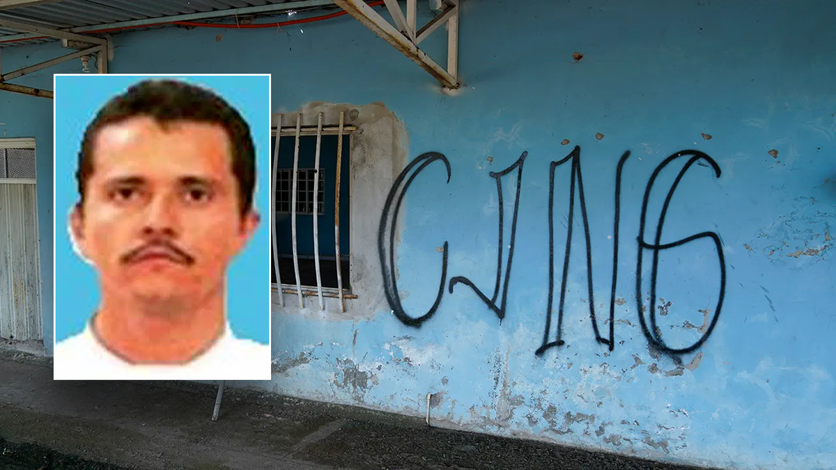 El Mencho drug kingpin and cartel graffiti