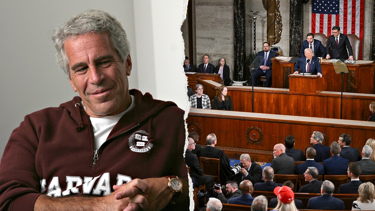 Jeffrey Epstein, left, pictured alongside President Donald Trump at 2025's State of the Union.