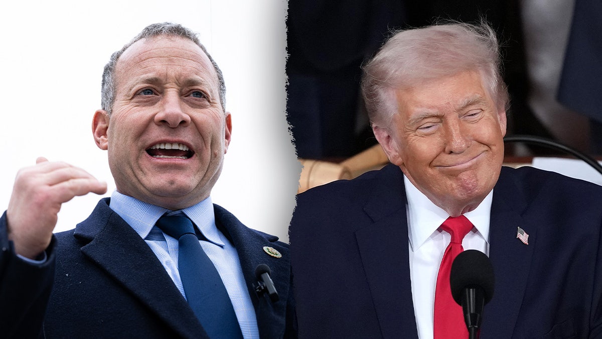 Split image of Rep. Josh Gottheimer and President Donald Trump
