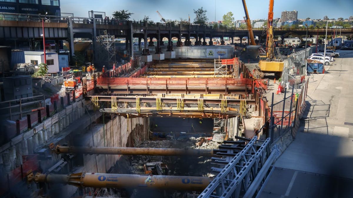 Workers at the Hudson Tunnel Project construction site in New York City.