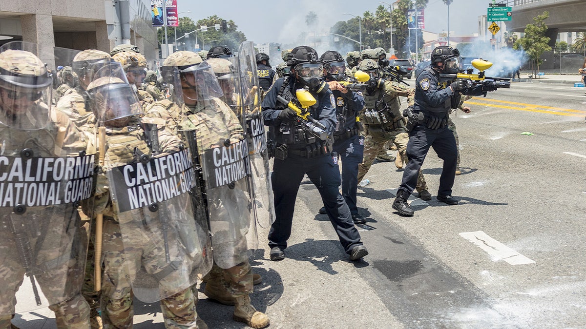 National Guard members in Los Angeles