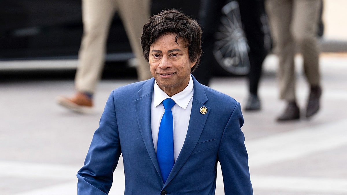 Representative Shri Thanedar walks outside the U.S. Capitol.