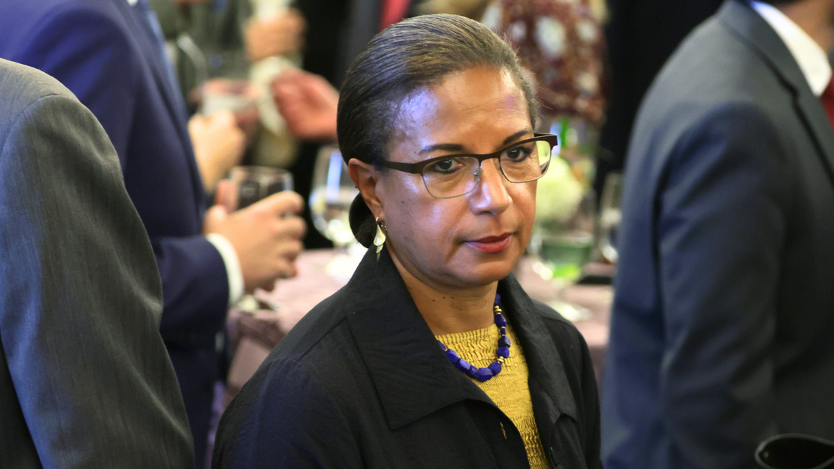 Former U.S. Ambassador to the U.N. Susan Rice is seen at a party.