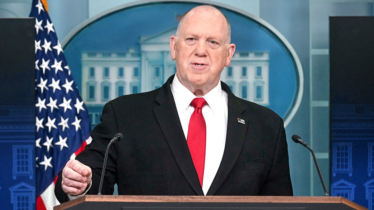 Homan speaking in briefing room
