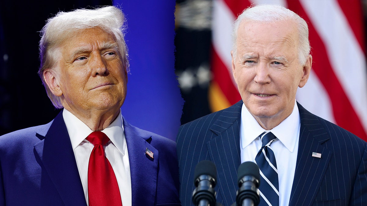 trump and biden split image