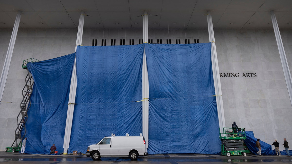 Construction on the Kennedy Center in Washington DC