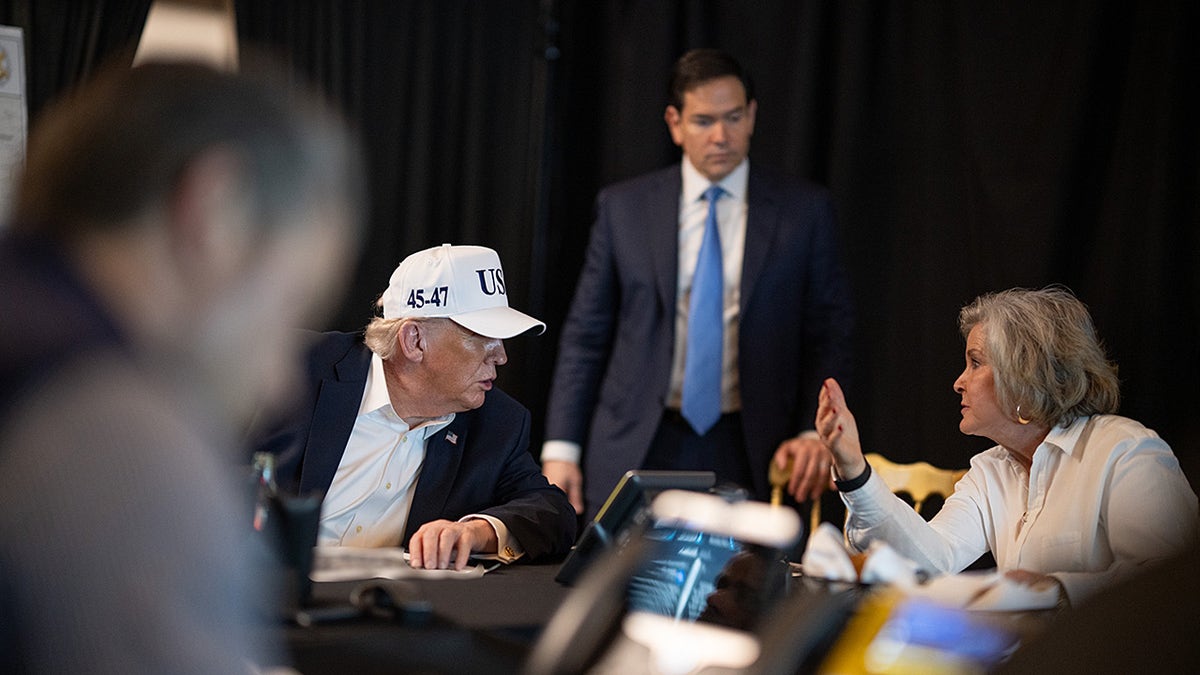 President Donald Trump monitors U.S. military operations in Iran