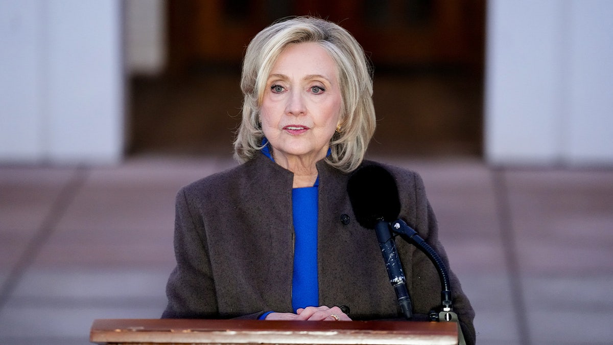 Hillary Clinton at podium