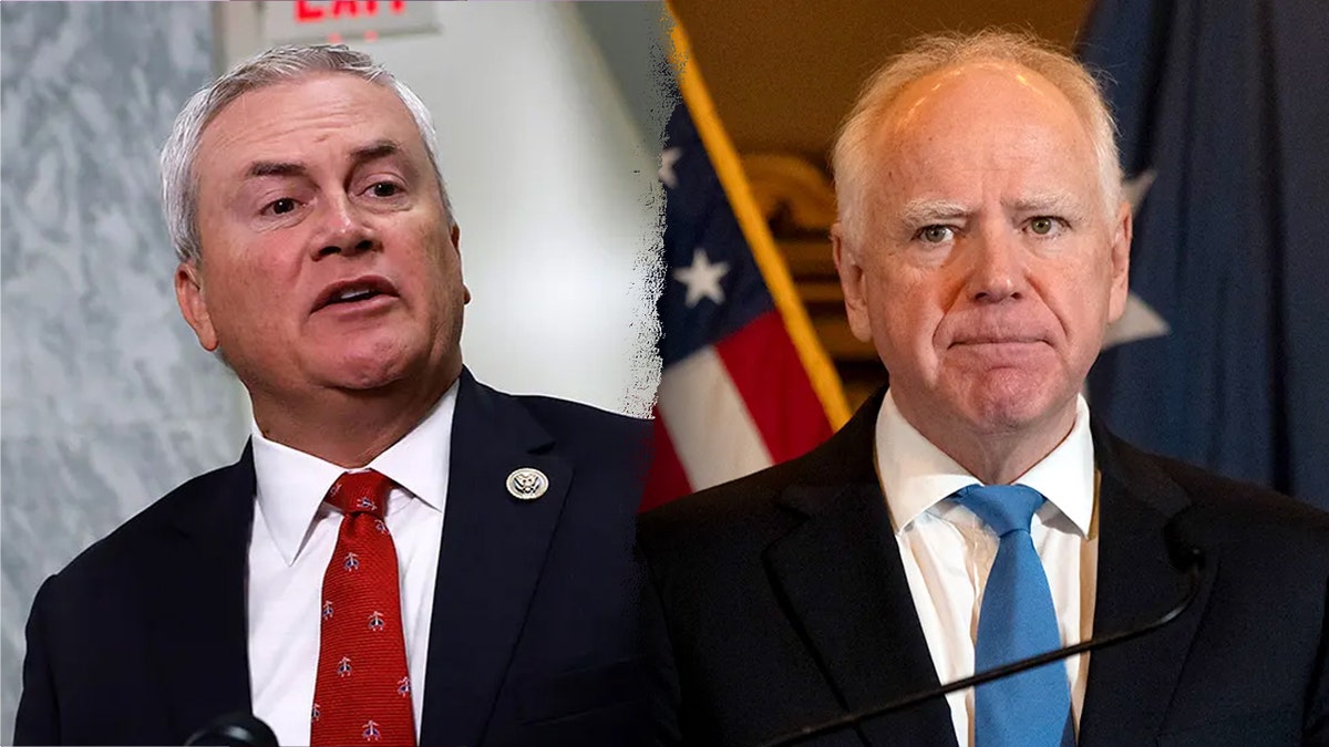 James Comer and Tim Walz split image