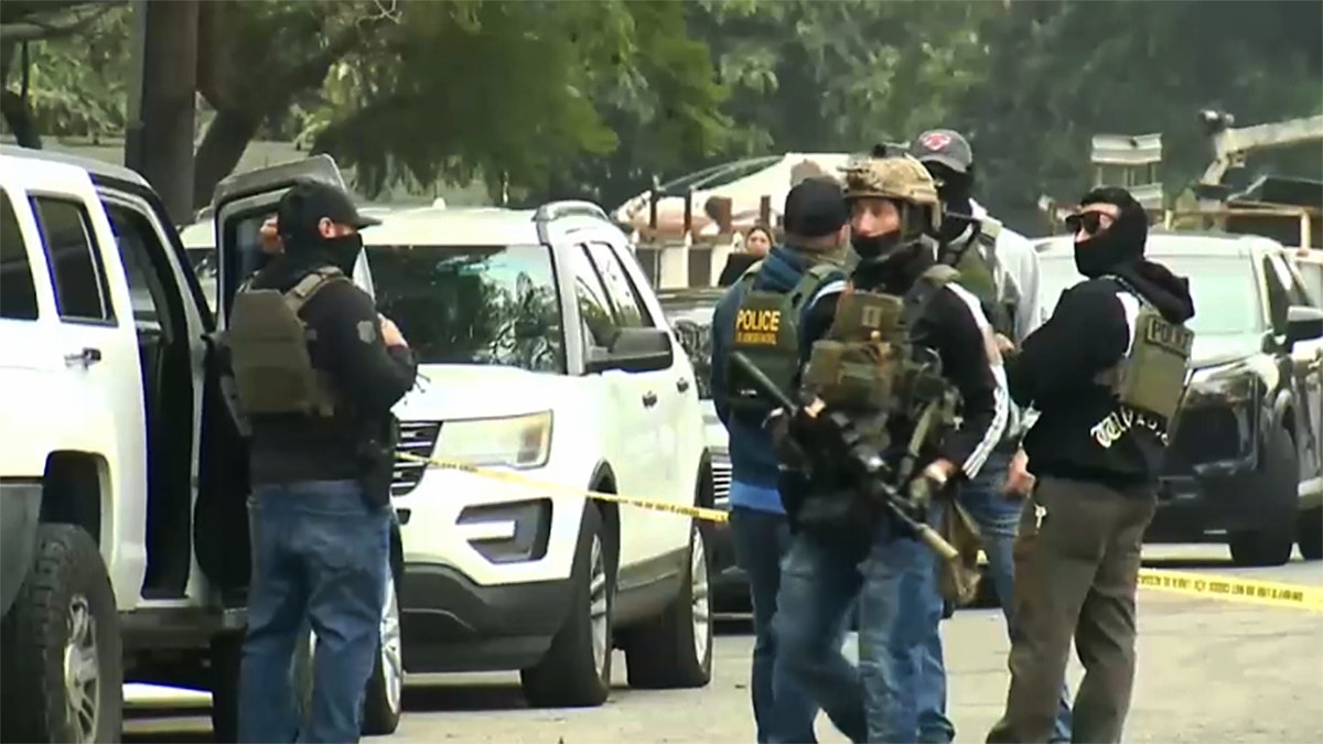 DHS officers walking near cars