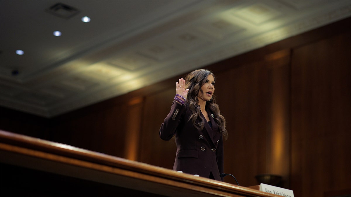 DHS Secretary Kristi Noem testifies before members of the Senate Judiciary Committee amid an ongoing agency shutdown and scrutiny over recent immigration enforcement actions.