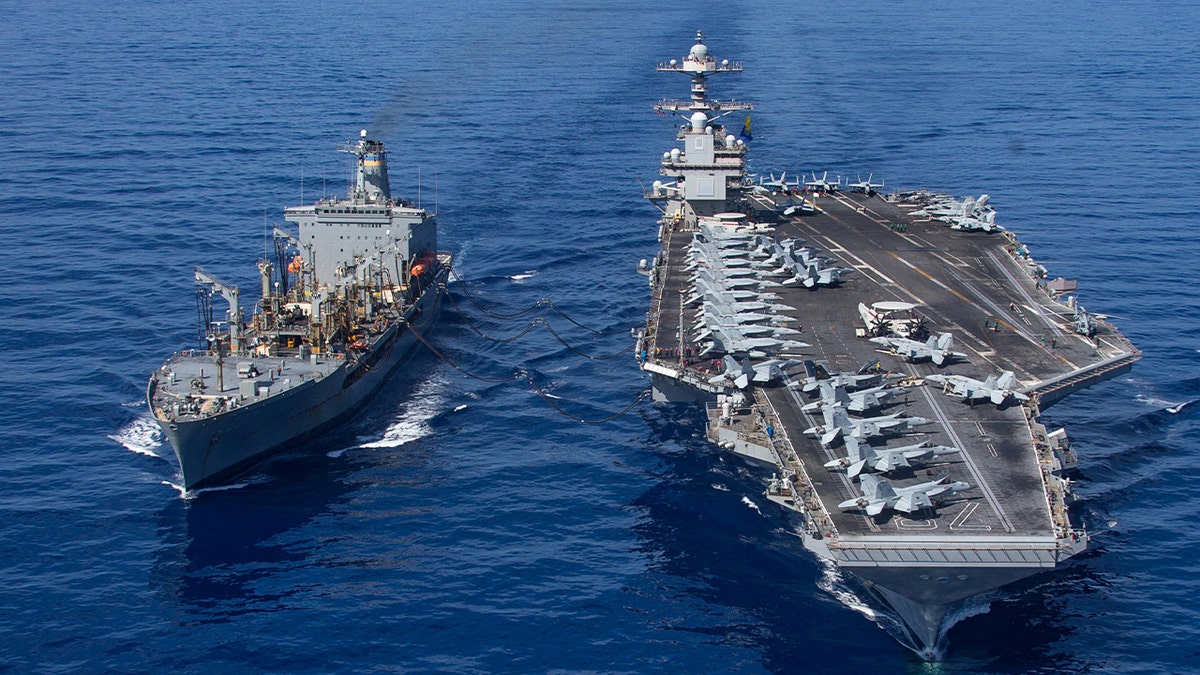 USS Gerald R. Ford, right