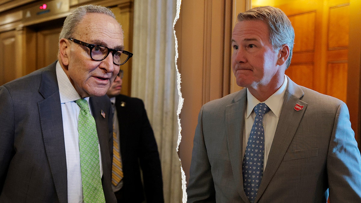 \Split image of Chuck Schumer and Jon Husted