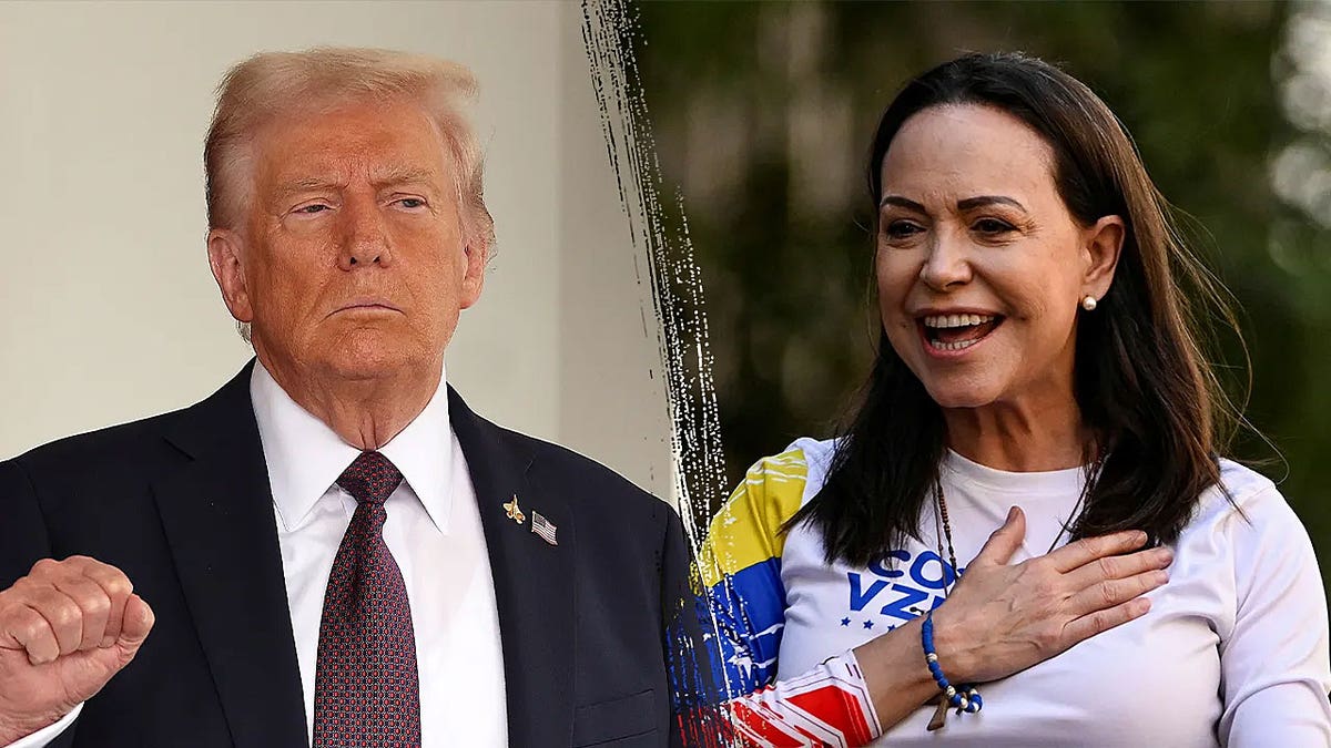 A split of María Corina Machado and President Trump