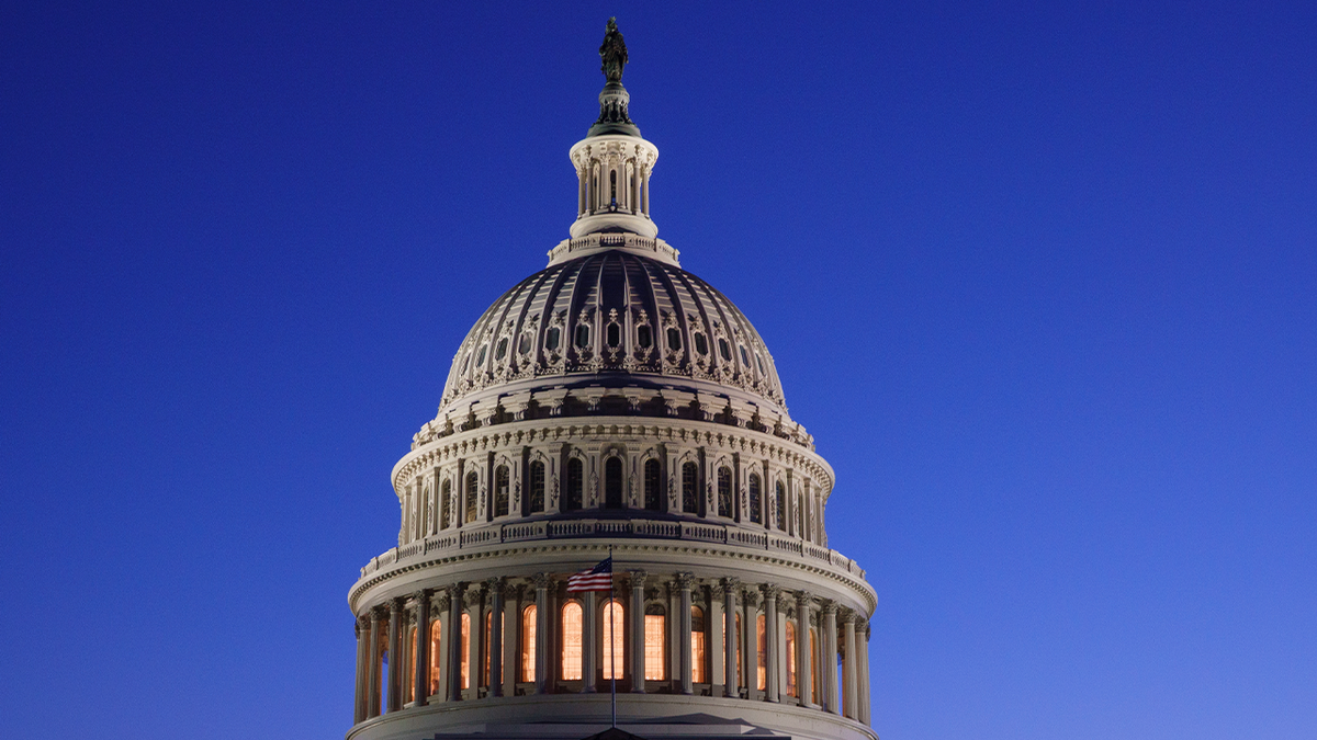 The U.S. Capitol Building at dusk in Washington, D.C.
