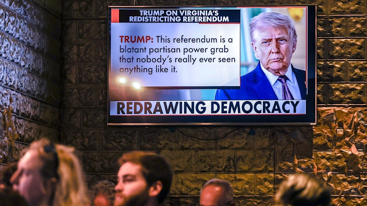 Voters attending an Arlington Democrats redistricting vote watch party in Arlington, Virginia