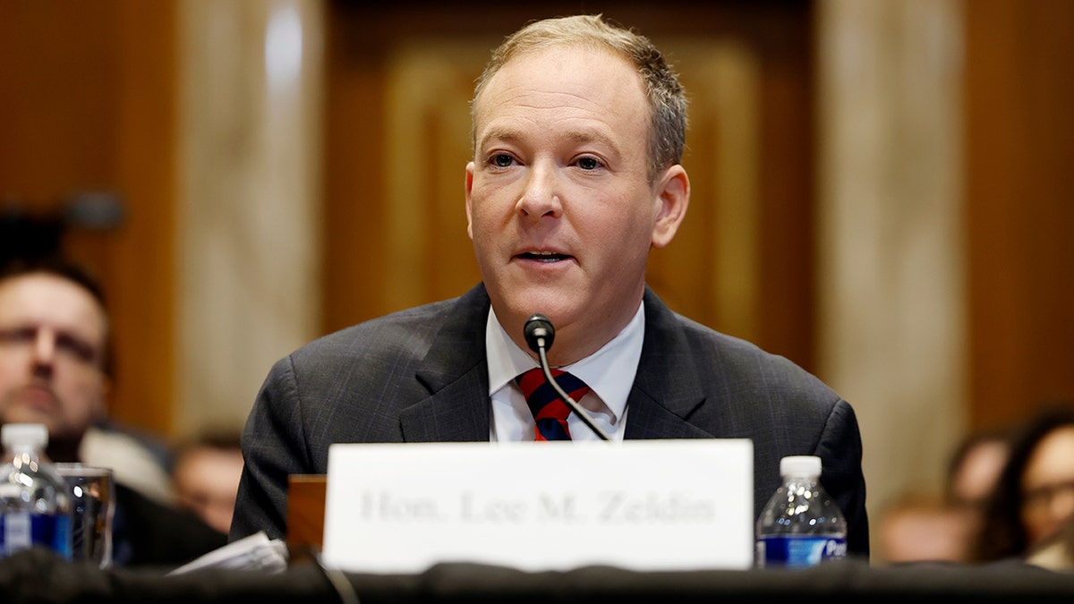 Former Rep. Lee Zeldin speaking during Senate Environment and Public Works confirmation hearing in Washington, D.C.