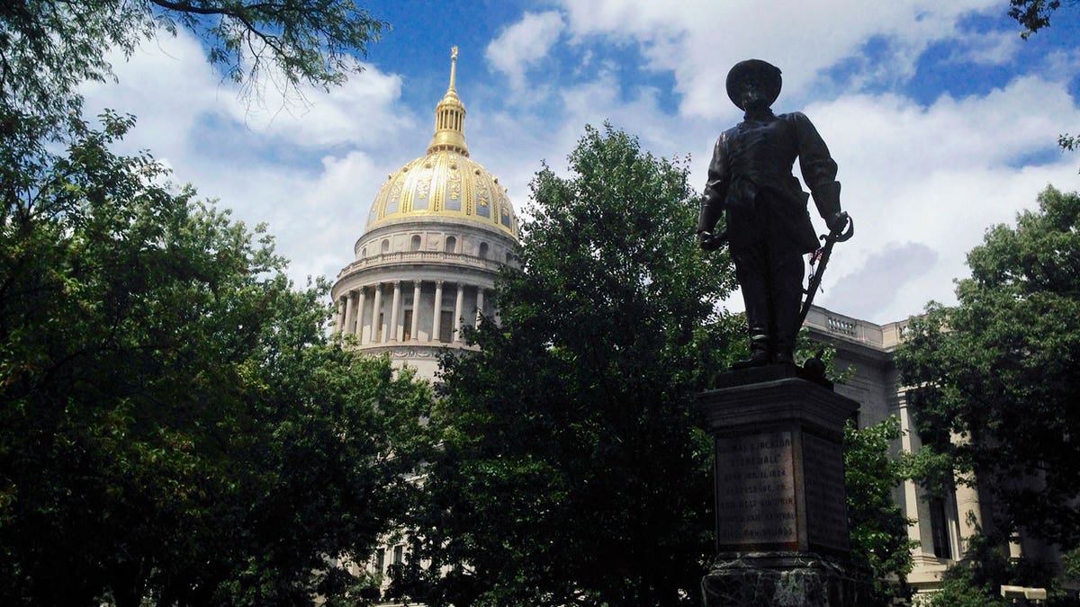 Statue of Confederate General Thomas Stonewall Jackson near West Virginia state Capitol in Charleston
