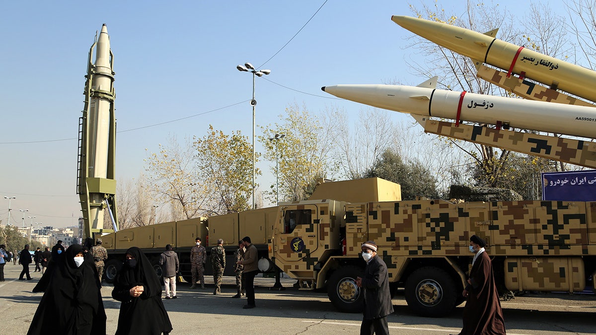Iran displays missiles used to attack Iraq base