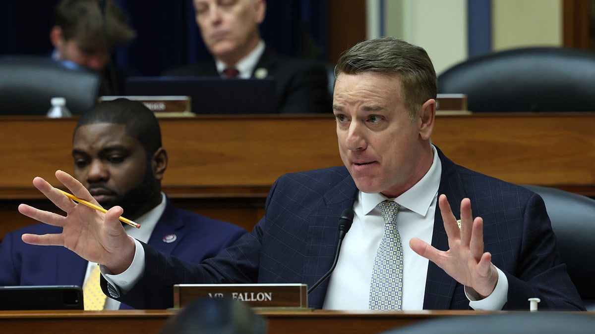 U.S. Rep. Pat Fallon questioning a witness during a House Oversight and Reform Committee hearing in Washington, D.C.