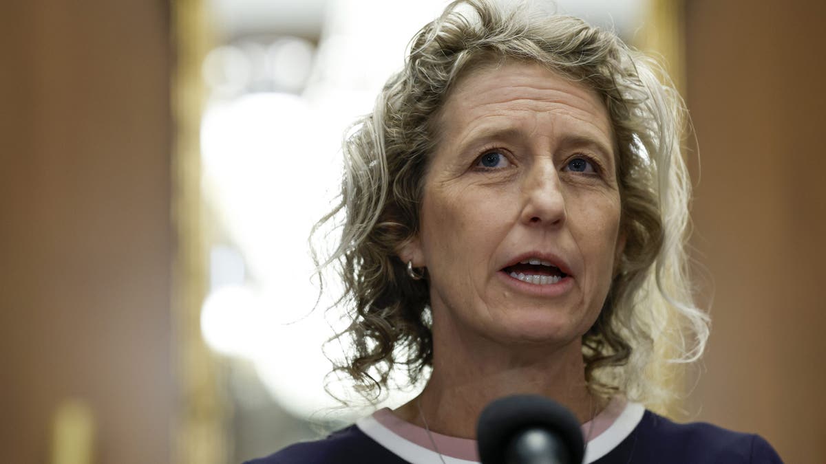 Rep. Jen Kiggans speaking to reporters at the U.S. Capitol Building in Washington, D.C.