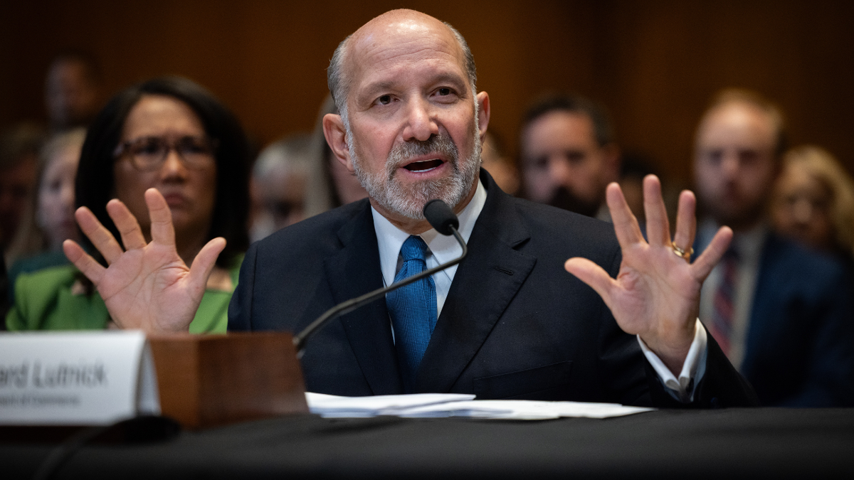 Secretary of Commerce Howard Lutnick testifies during a during a Senate Appropriations hearing.
