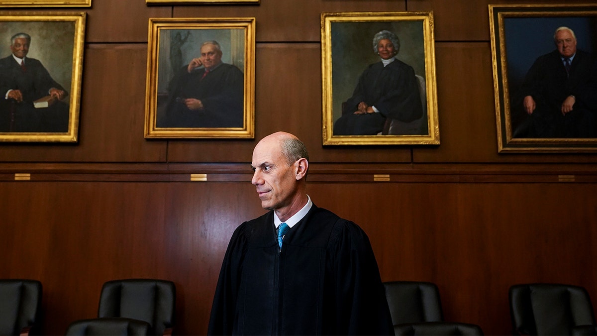 Judge James E. Boasberg, chief judge of the Federal District Court in DC, stands for a portrait at E. Barrett Prettyman Federal Courthouse in Washington, DC on March 16, 2023. (Photo by Carolyn Van Houten/The Washington Post via Getty Images)