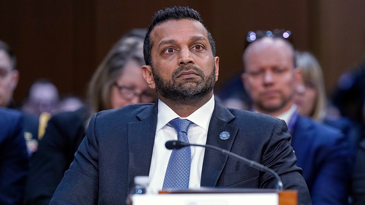 Kash Patel sitting at hearing