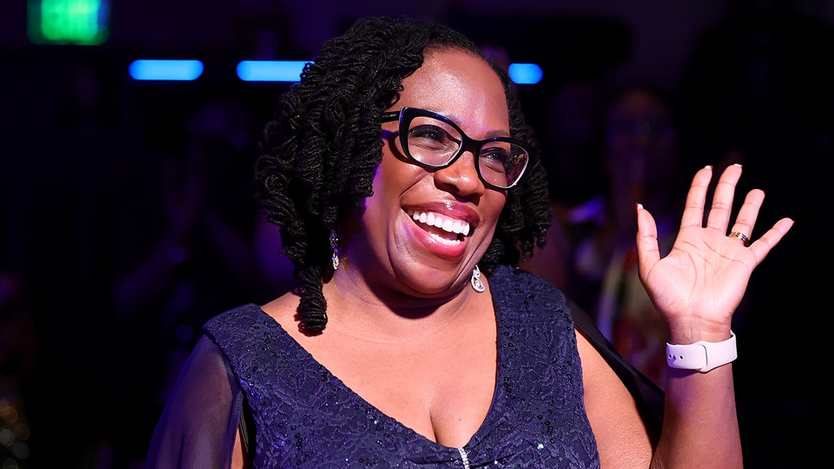 Ketanji Brown Jackson standing on stage at the 68th Grammy Awards in Los Angeles