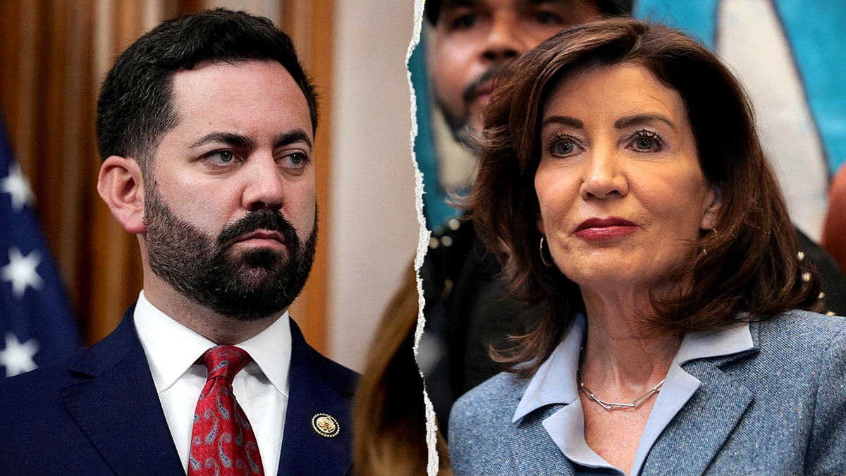 Split image of Mike Lawler and Kathy Hochul
