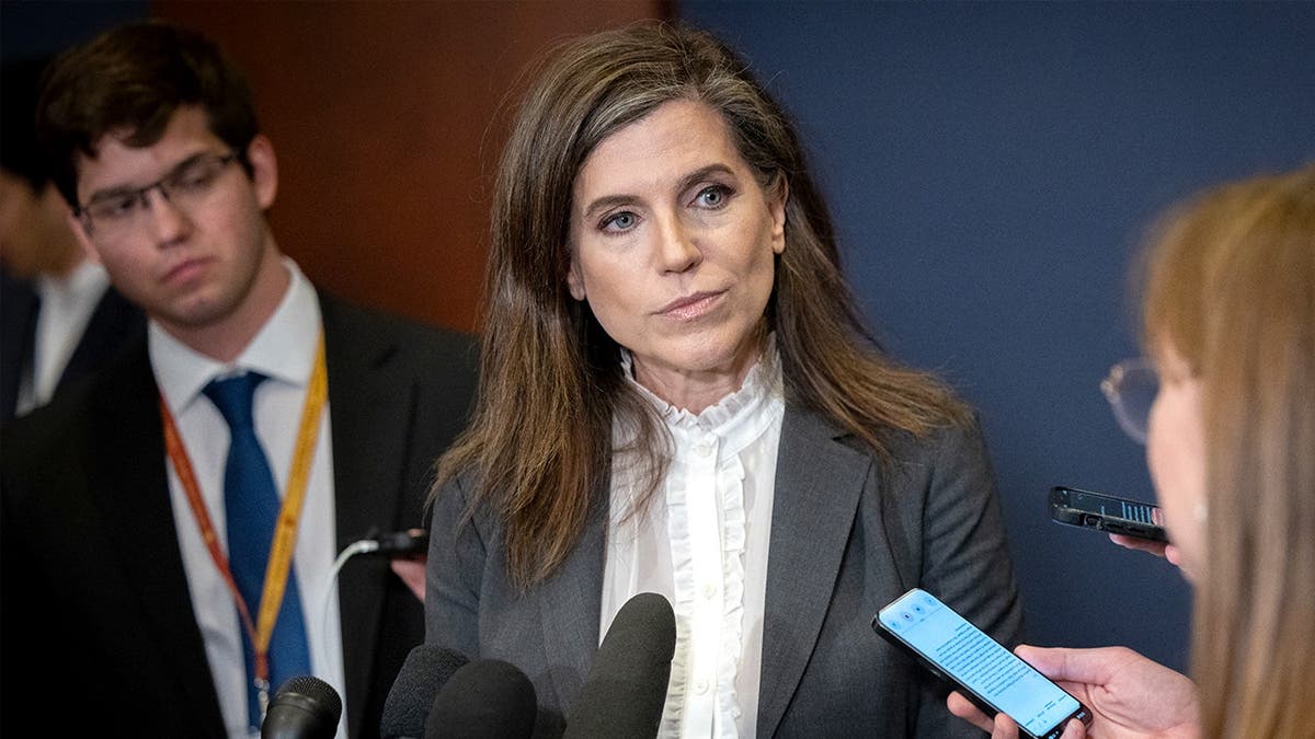 Rep. Nancy Mace speaks to reporters at Capitol after Iran briefing.