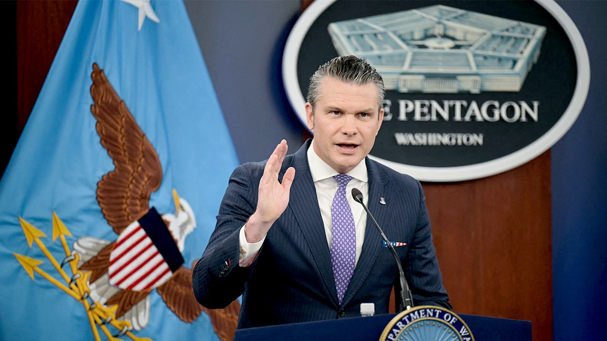 Pete Hegseth speaks at Pentagon briefing