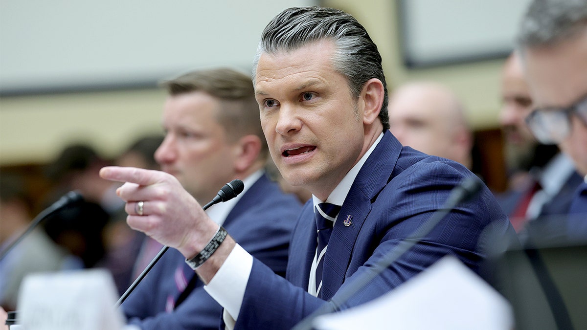Secretary of War Pete Hegseth testifying before the House Armed Services Committee in Washington, D.C.