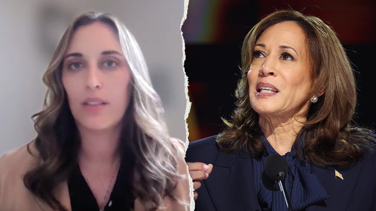 Hallie Shoffner, left, pictured alongside Kamala Harris, right
