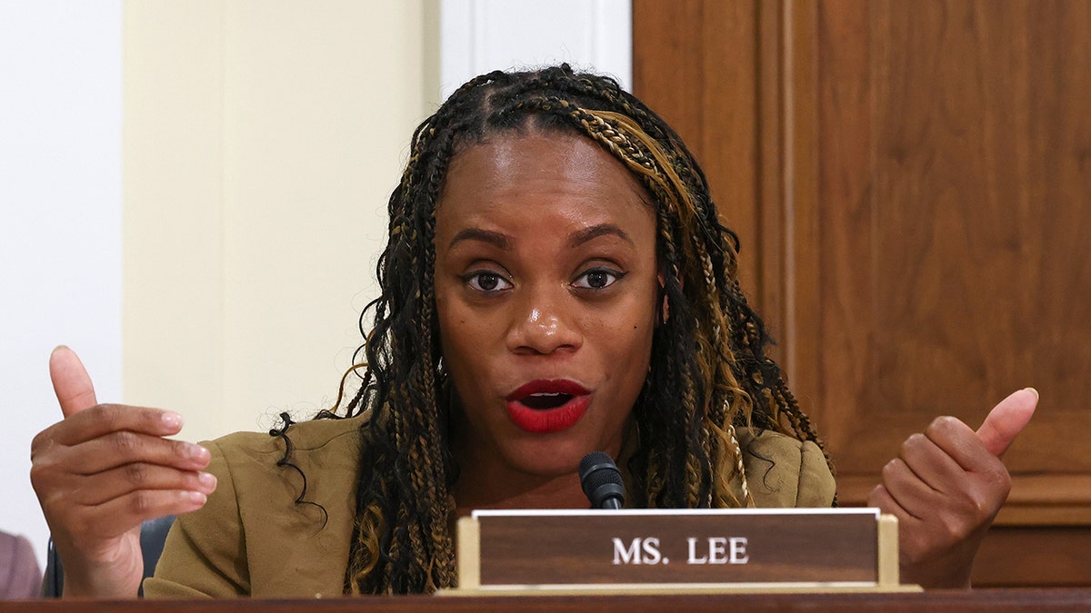 Rep. Summer Lee questioning witnesses during a roundtable discussion in Washington, D.C.