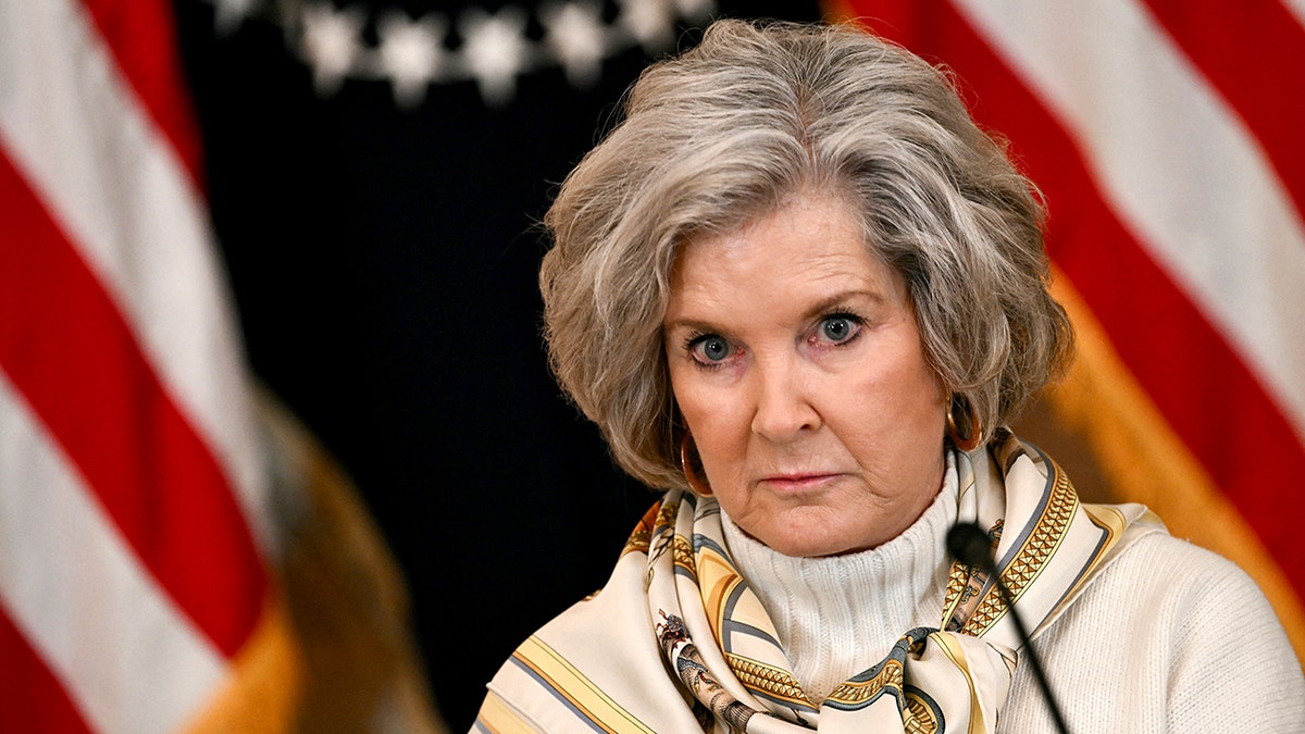 White House Chief of Staff Susie Wiles looking on during a roundtable in the East Room of the White House