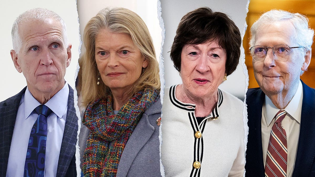 Split of Tillis, Murkowski, Collins, McConnell