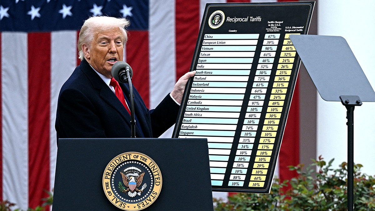 U.S. President Donald Trump speaking in the White House Rose Garden