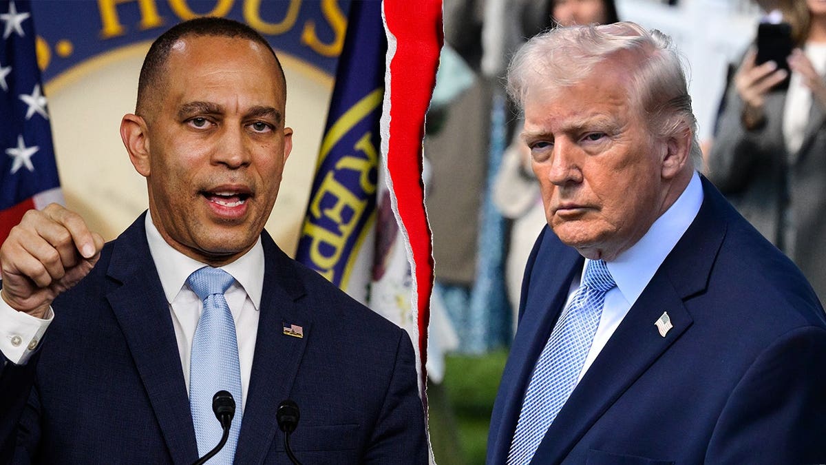 Jeffries and Trump split image