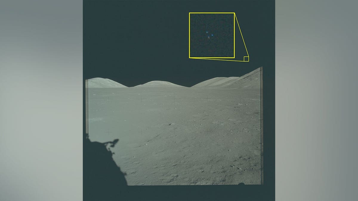 Three dots in the sky as seen from the surface of the moon