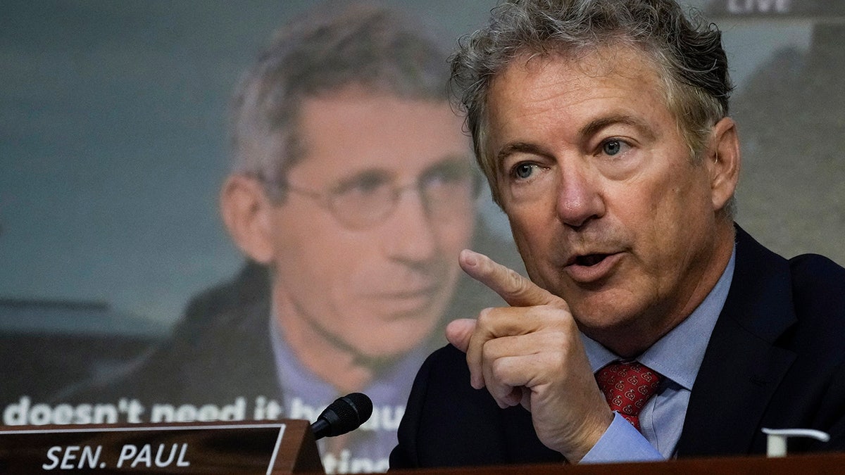 Sen. Rand Paul questioning Dr. Anthony Fauci during a Senate hearing on monkeypox response.