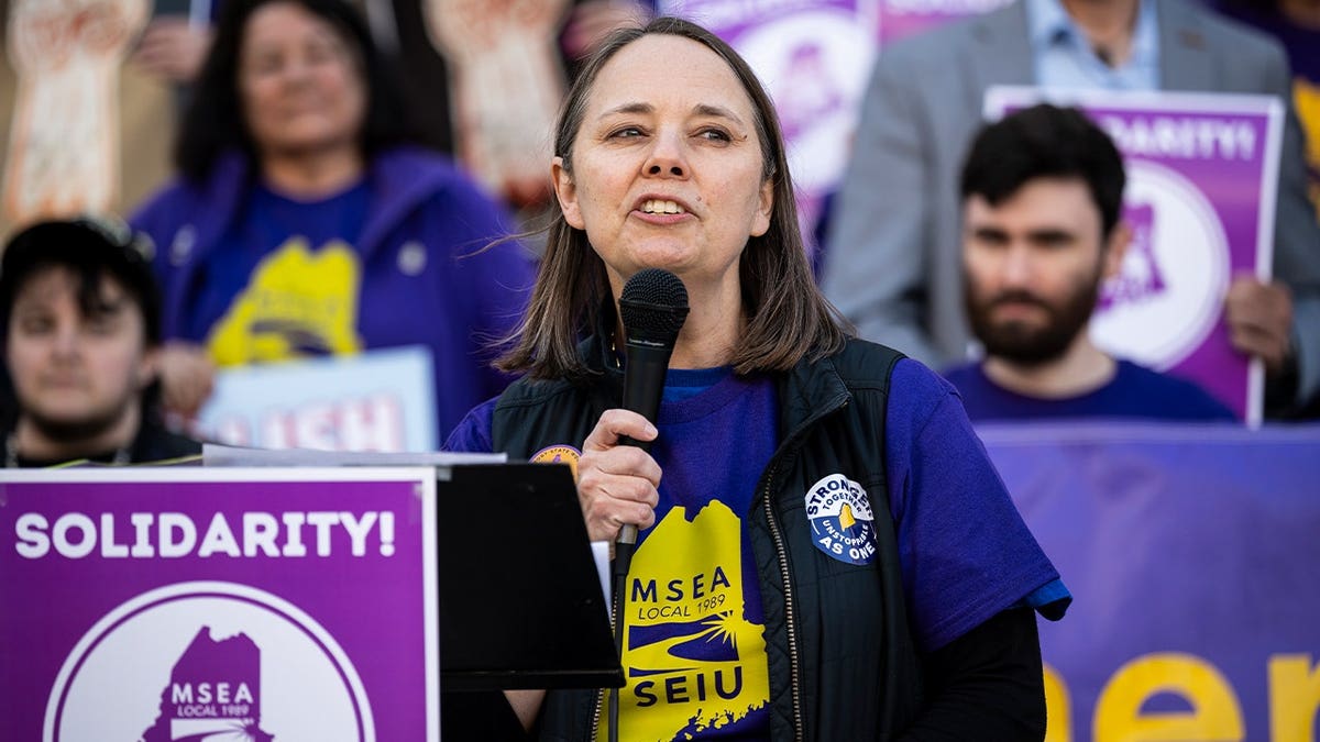Maine Secretary of State and candidate for Governor Shenna Bellows speaks