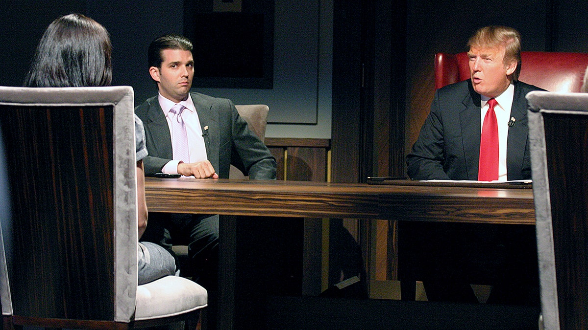Donald Trump and Donald Trump Jr. on the set of "The Apprentice" in 2009